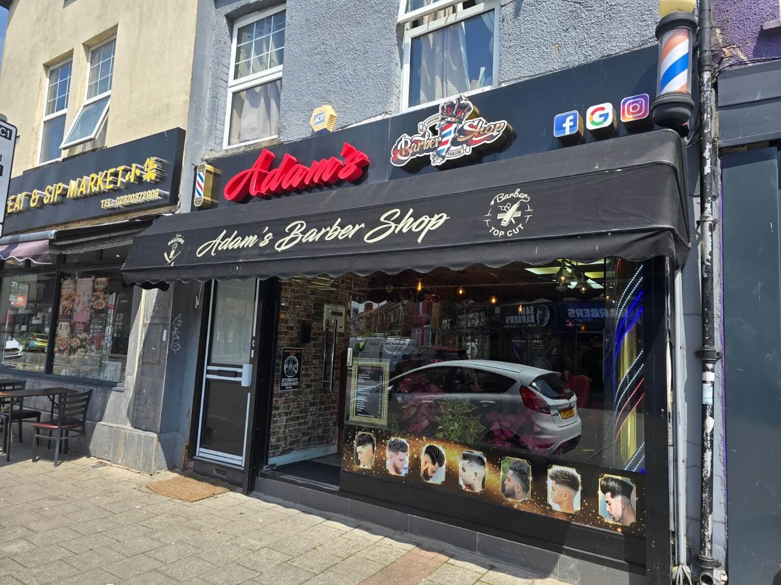 Adam’s Barber Shop on Salisbury Road in Cardiff